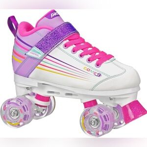 Pacer White, Pink & Purple Kids Quad Roller Skates